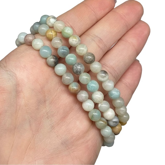 6mm Amazonite Stretch Bracelet Beads Beaded Crystal Gemstone Boho Peru Stone - Picture 4 of 4